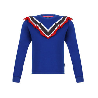 LMJ Sweater ruffle blue