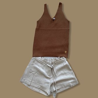 Miracles Short Pearl + top brown