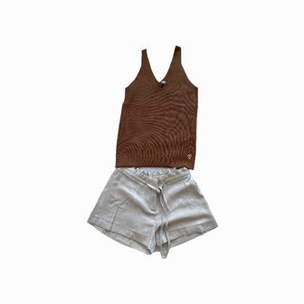 Miracles Top Brown +short pearl