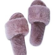 Miracles Fake Fur Pink Slippers