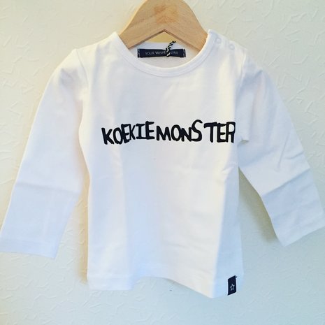 Longsleeve met tekst KOEKIEMONSTER