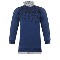 Little Miss Juliette Sweatdress Blue with Collar