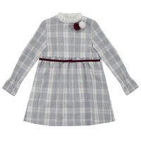 UBS2 Jurk Ruit grijs bordeaux